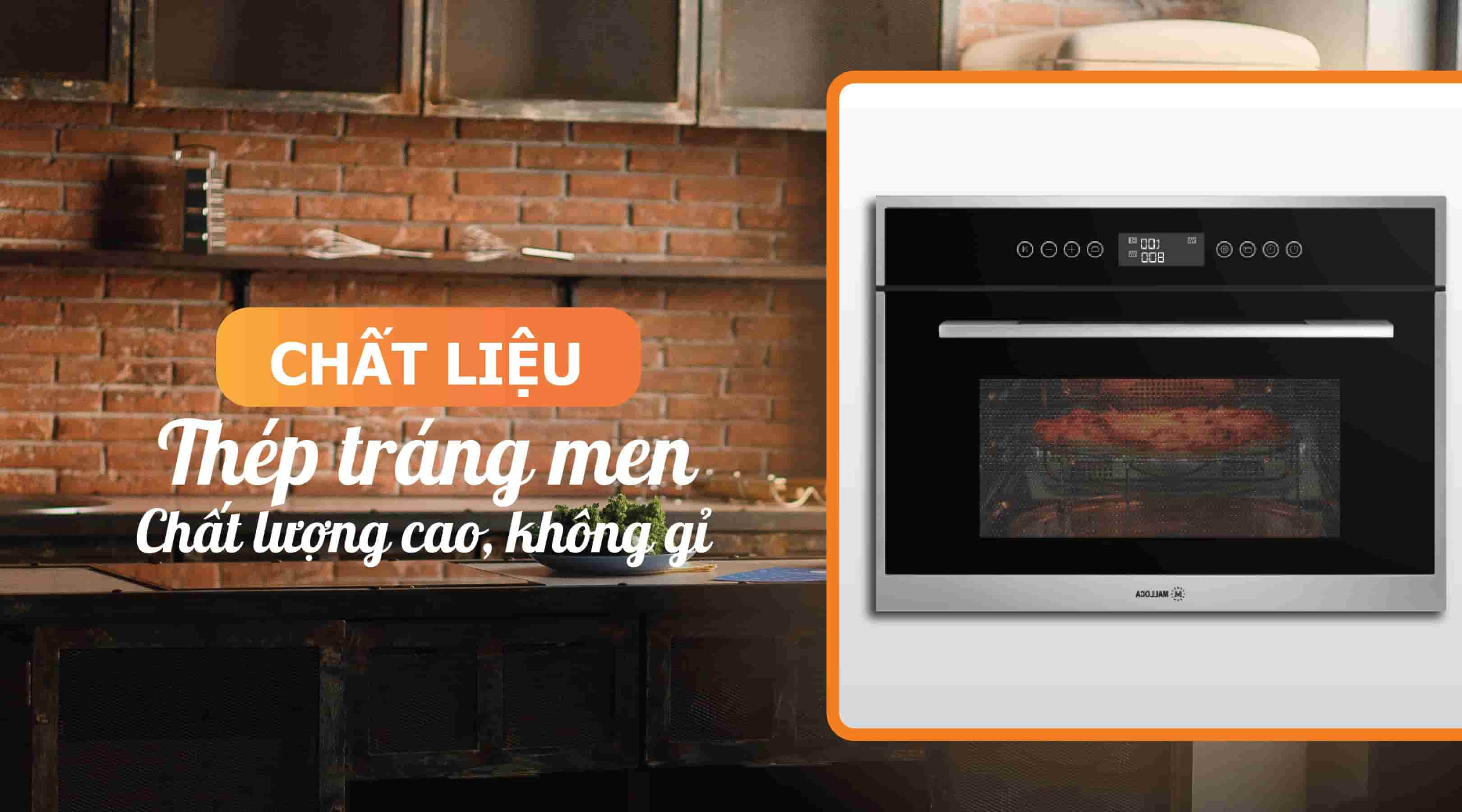 Chất liệu Lò vi sóng Malloca MW35-IX03 (Kính đen)